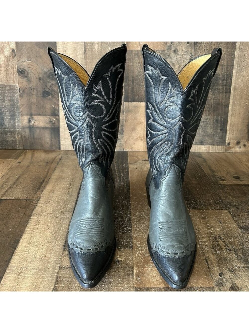 Nocona Vintage Wingtip Western Cowboy Boots Mens 9.5 E